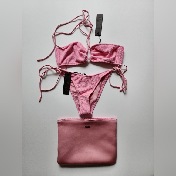 Triangl Aster Pink Terry Swimuit Set Size M - Picture 2 of 6